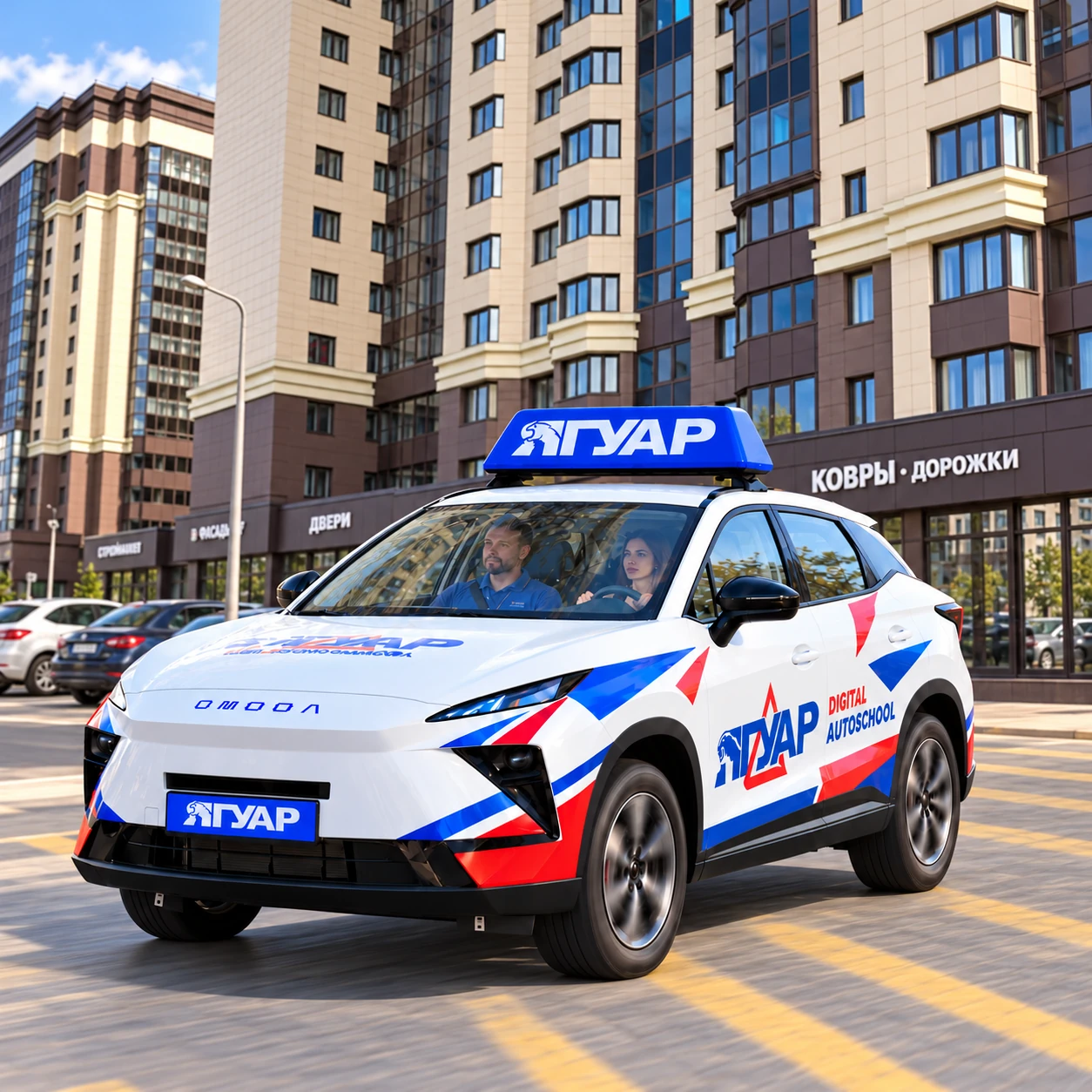 Учебный автомобиль «Ягуар» рядом с Московским проспектом