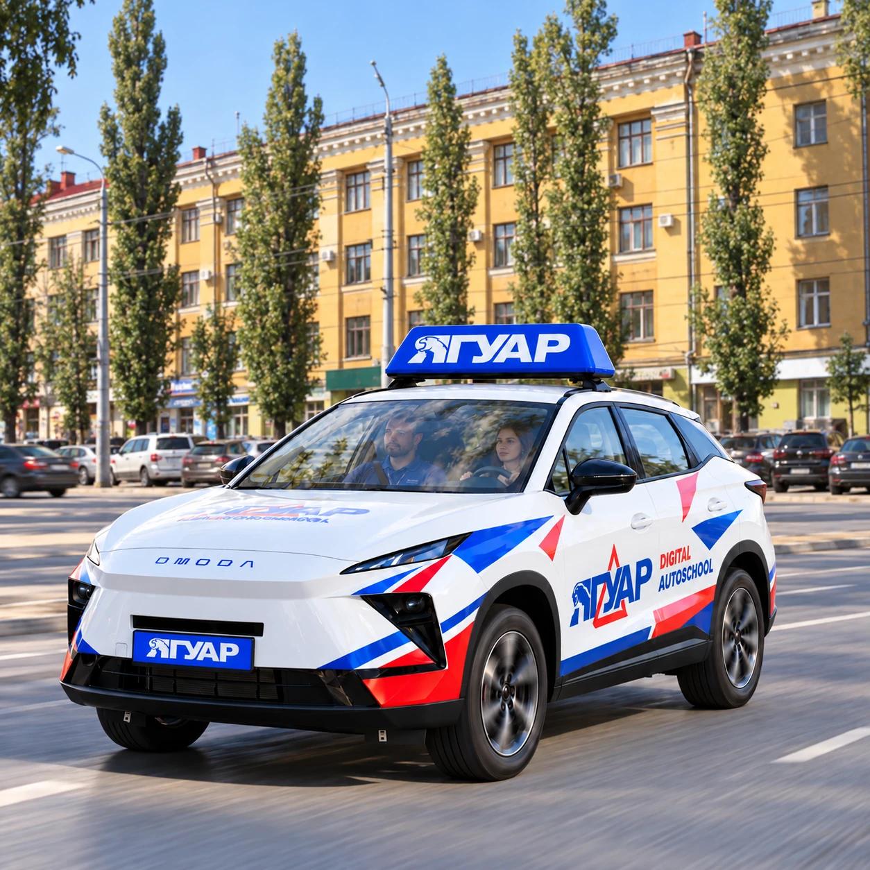 Учебный автомобиль «Ягуар» в Левобережном районе