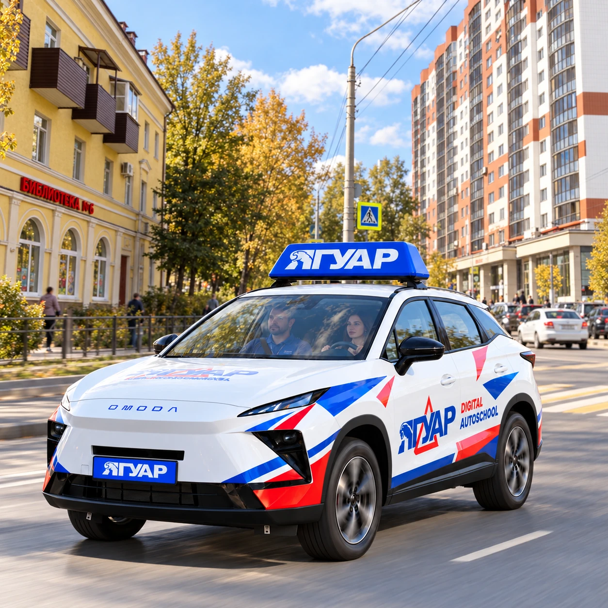 Учебный автомобиль «Ягуар» в микрорайоне «Отрожка»