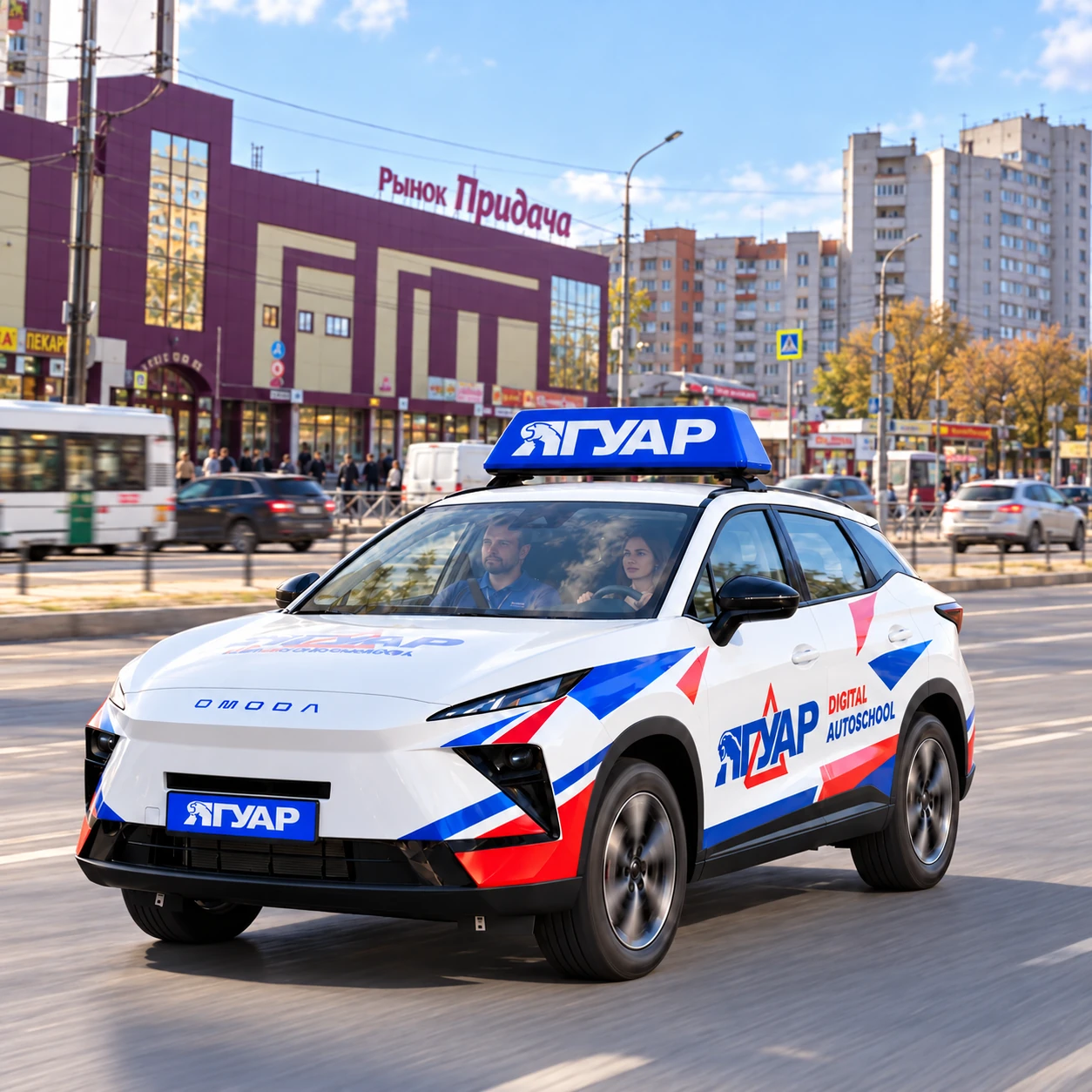 Учебный автомобиль «Ягуар» в микрорайоне «Придача»