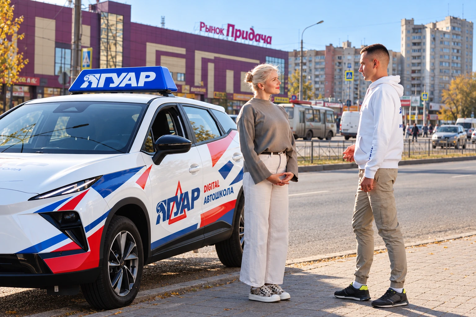 Ученица встречается с инструктором в микрорайоне «Придача»